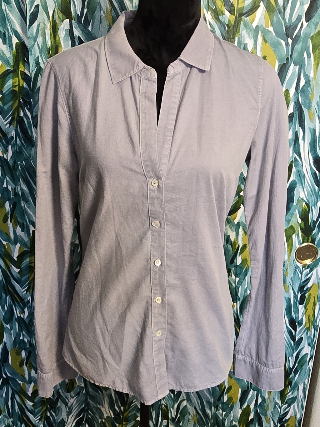 James Perse Light Denim Blue Button-Down Shirt